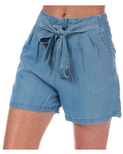 Vero Moda S Mia High Rise Loose Summer Shorts - Blue