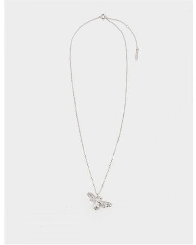 Olivia Burton Accessories Sparkle Bee Pendant Necklace - White