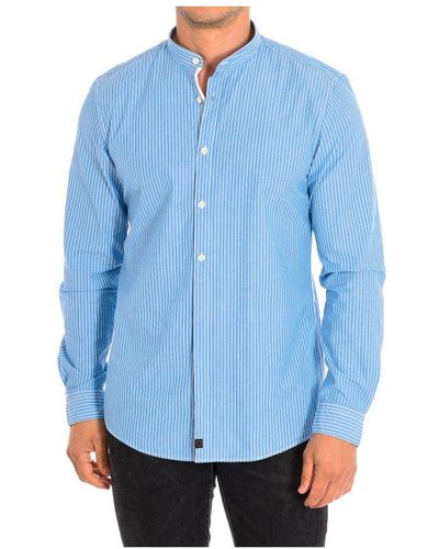 Strellson Casual Long Sleeve Shirt 10004717 Man Cotton - Blue