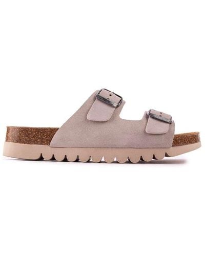 Sole Opal Footbed Sandals Suede - Pink
