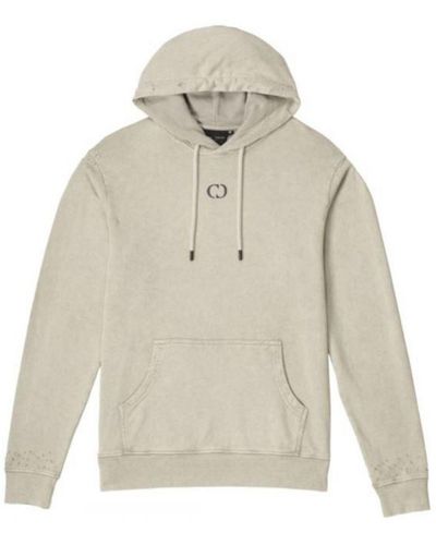 Criminal Damage Essential Distressed Washed Hoodie Cotton - White