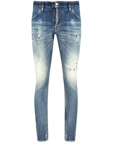 DSquared² Sexy Twist Jean Jeans Met Gestikt Detail - Blauw