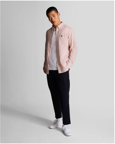 Lyle & Scott Cotton Linen Button Down Shirt - Pink