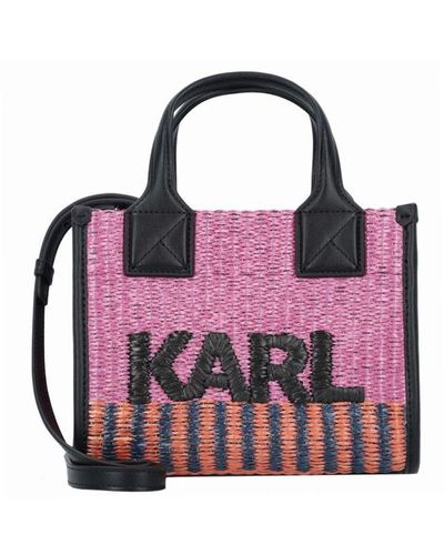 Karl Lagerfeld Synthetic Material Magnetic Fastening Handbag - Purple