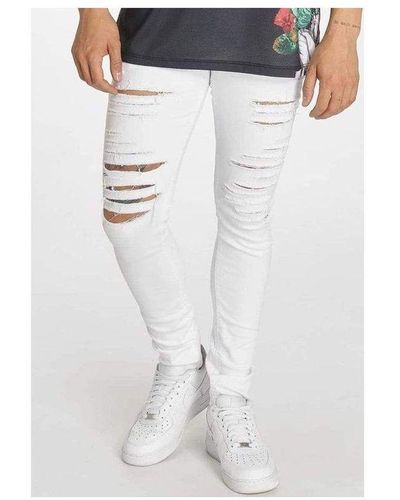 Criminal Damage Camden Jeans Cotton - White