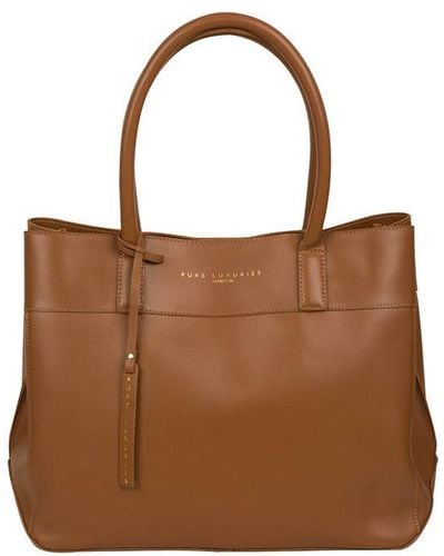 Pure Luxuries 'Amesbury' Saddle Vegetable-Tanned Leather Handbag - Brown