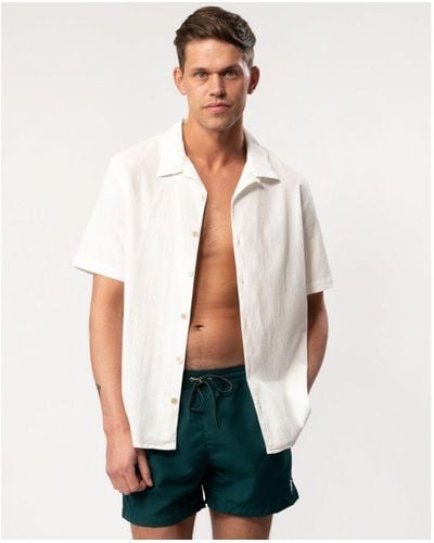 Paul Smith Ps Regular Fit Short Sleeve Seersucker Shirt - White