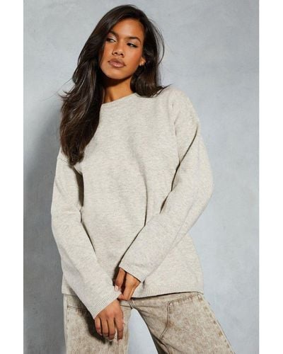 MissPap Premium Knitted Mohair Oversized Jumper - White