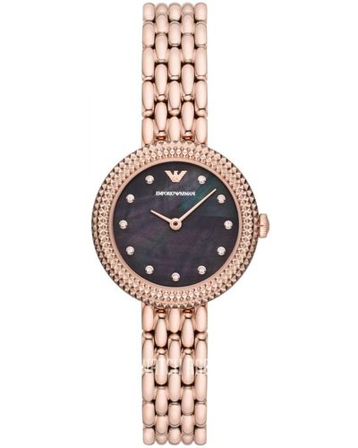 Emporio Armani Rosa Rose Gold Watch Ar11432 Stainless Steel - Metallic