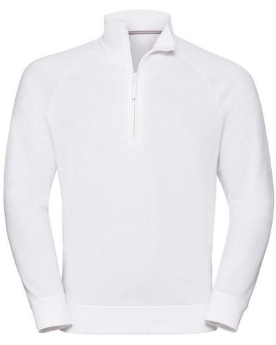 Russell Authentic Quarter Zip Sweatshirt () - White