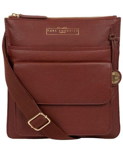 Pure Luxuries 'Langley' Leather Cross Body Bag - Red