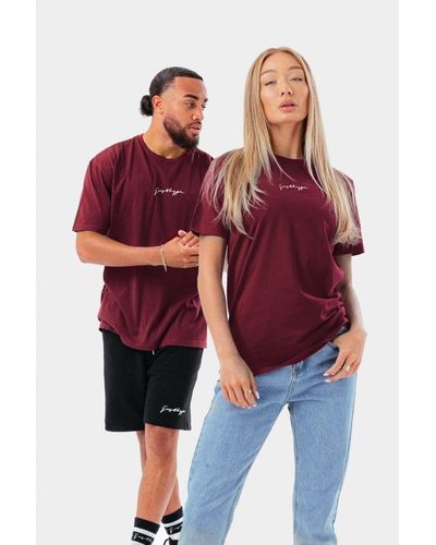 Hype Adult Burgundy Essential Scribble Logo T-shirt Cotton - Red