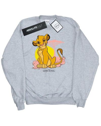 Disney Ladies The Lion King Simba Pastel Sweatshirt (Sports) - Grey