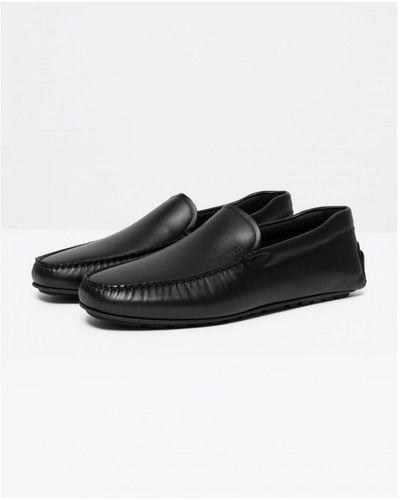 BOSS Boss Noel Nappa Leather Moccasins With Driver Sole And Full Lining - Black