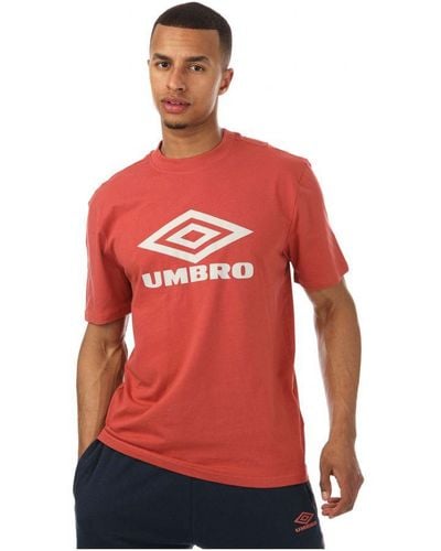 Umbro Diamond T-shirt Met Logo Voor , Roestkleur - Rood