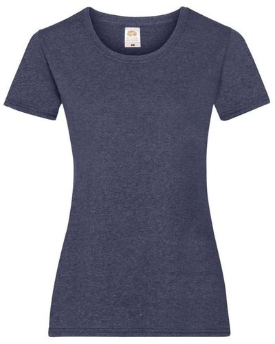 Fruit Of The Loom Ladies/ Lady-fit Valueweight Short Sleeve T-shirt - Blue