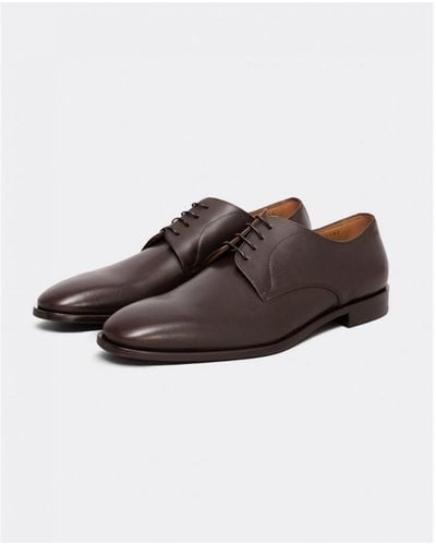 BOSS Boss Lisbon Leather Derby Shoes With Lining Nos - Brown