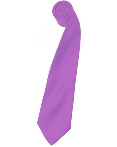 PREMIER Plain Satin Tie (Narrow Blade) (Pack Of 2) () - Purple