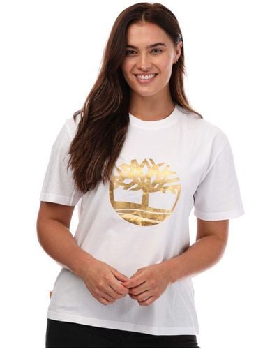 Timberland 's Gold Pack T-shirt In White - Wit
