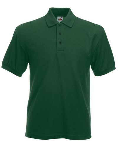Fruit Of The Loom 65/35 Heavyweight Pique Short Sleeve Polo Shirt - Green