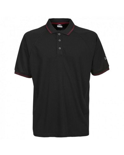 Trespass Bonington Short Sleeve Active Polo Shirt - Black