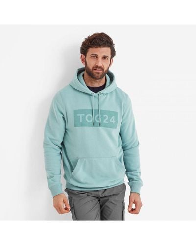 TOG24 Barron Hoody Muted Teal Cotton - Blue