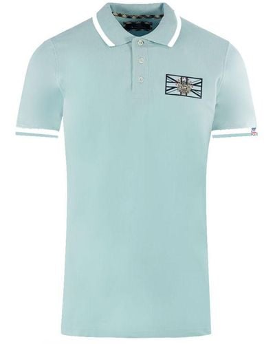 Aquascutum London Union Jack Light Polo Shirt - Blue