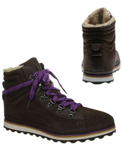 PUMA City Snow Boots Ortholite Ski Lace Up Shoes 354215 02 D37 Leather (Archived) - Brown