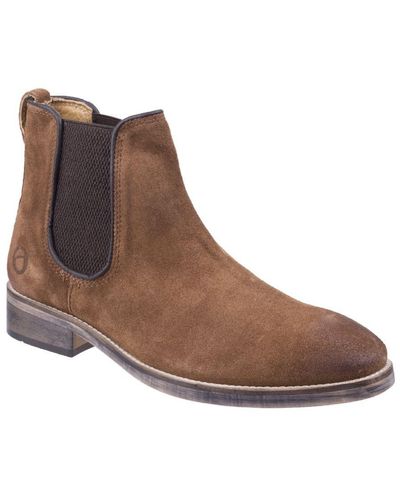 Cotswold Corsham Town Leather Pull On Casual Chelsea Ankle Boots (kameel) - Bruin