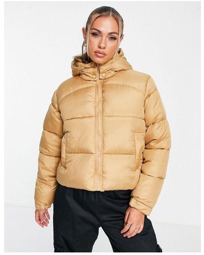 Missguided Hooded Padded Jacket - Natural