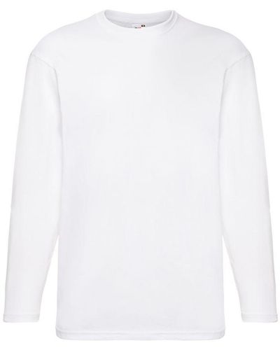 Fruit Of The Loom Valueweight Crew Neck Long Sleeve T-Shirt () - White