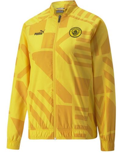 PUMA Manchester City F.C. Football Prematch Jacket - Yellow
