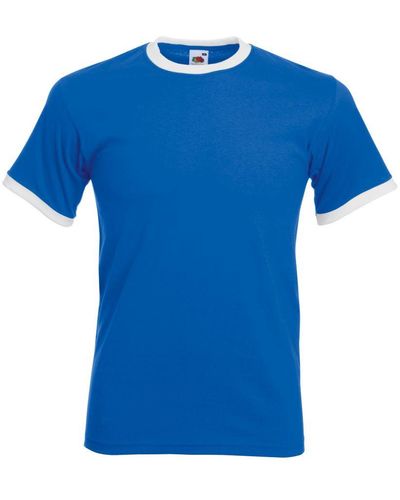 Fruit Of The Loom Ringer Short Sleeve T-Shirt (Royal/) - Blue