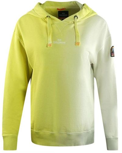Parajumpers Cher Shaded Brand Logo Faded Yellow Hoodie - Groen