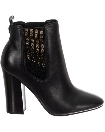 Guess Womenss Round Toe Heeled Ankle Boots Fllun3Lea10 - Black