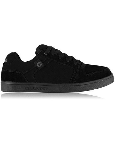 Airwalk Brock Skate Shoes Lace Up Sport Casual Trainers Leather - Black