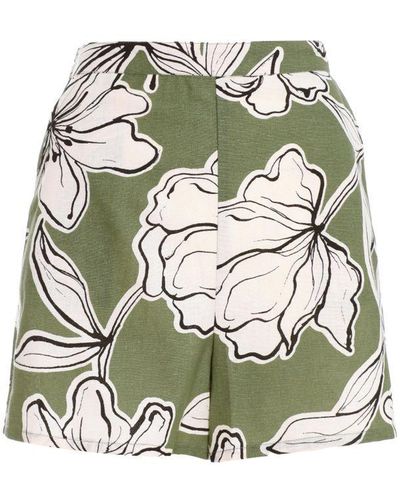 Quiz Khaki Tropical Print Shorts - Green
