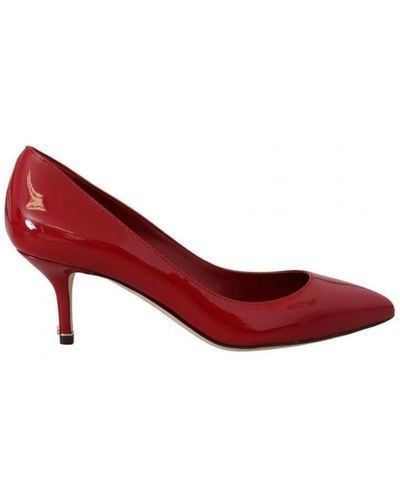 Dolce & Gabbana Patent Leather Kitten Heels Court Shoes Shoes - Red