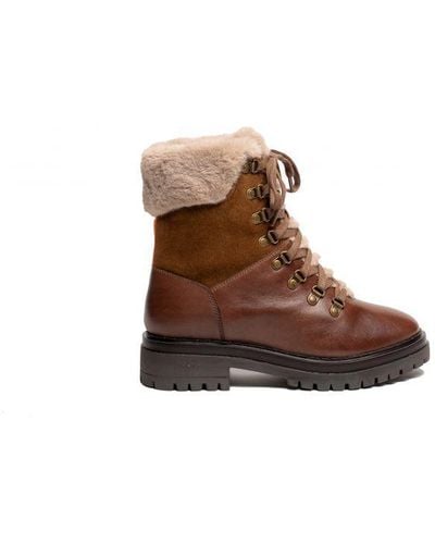 Osprey London 'the Minnie' Tan Leather Combat Style Boot - Brown