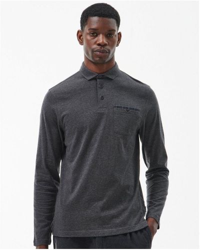 Barbour Corpatch Long Sleeve Polo - Grey