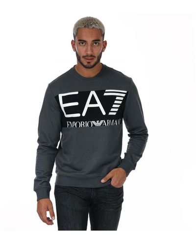 EA7 Emporio Armani Sweatshirt Met Ronde Hals Voor , Grijs - Zwart