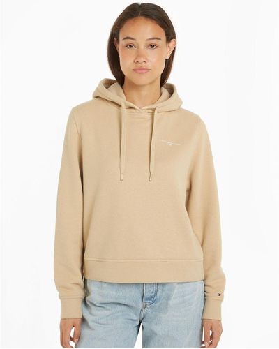Tommy Hilfiger 1985 Relax Mini Corp Logo Hoodie - Natural