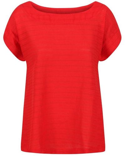 Regatta Ladies Adine Stripe T-Shirt (True) Viscose - Red