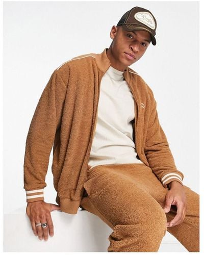 ASOS Co-ord Oversized Track Jacket - Brown