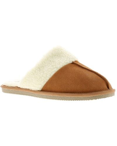 Hush Puppies Arianna Leather Ladies Mule Slippers - Brown