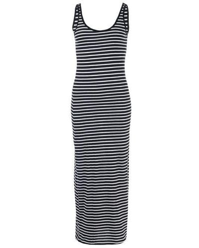 Vero Moda Anna-maxi-jurk Voor In Zwart En Wit - Blauw