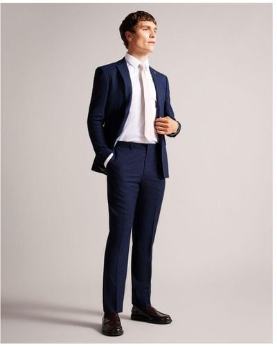 Ted Baker Eliats Slim Fit Texture Suit Trouser - Blue