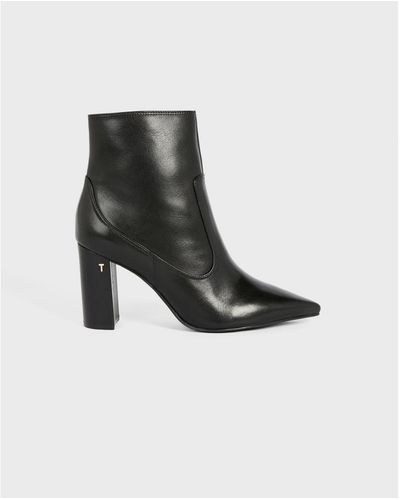 Ted Baker Nysha Leather Block Heel Ankle Boot - Black