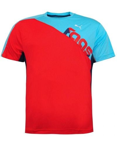PUMA Faas Core Short Sleeve Tee Gym Fitness Crew Neck Top T-Shirt 509831 06 - Red