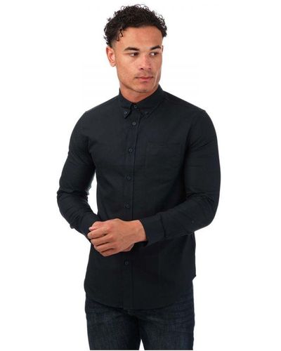 Ben Sherman Long Sleeve Oxford Shirt - Black